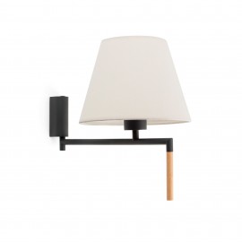 Faro Ron Aplique Gris Oscuro Pantalla Beige 64400-11