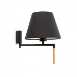 Faro Ron Aplique Gris Oscuro Pantalla Negra 64400-12