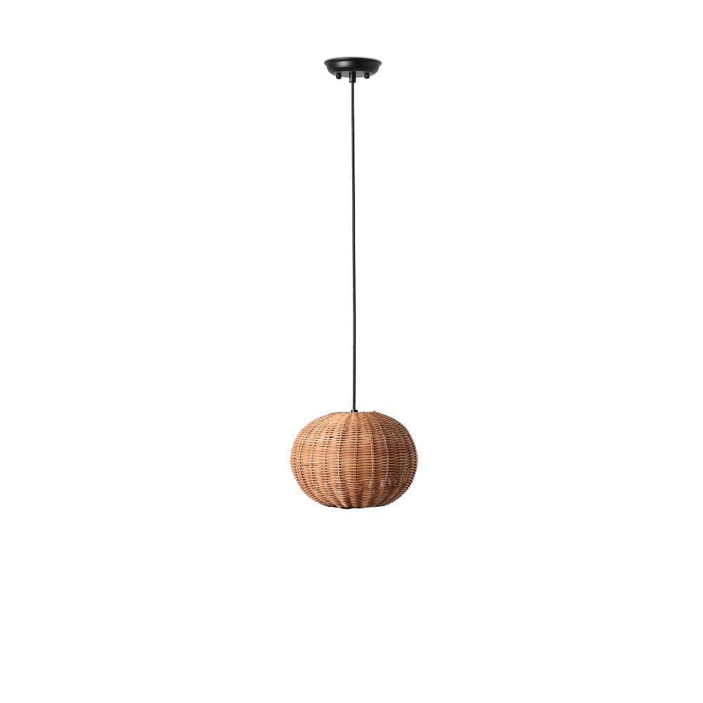 Faro Haka Colgante Negro P.Rattan E27 ø250x190 65134-73
