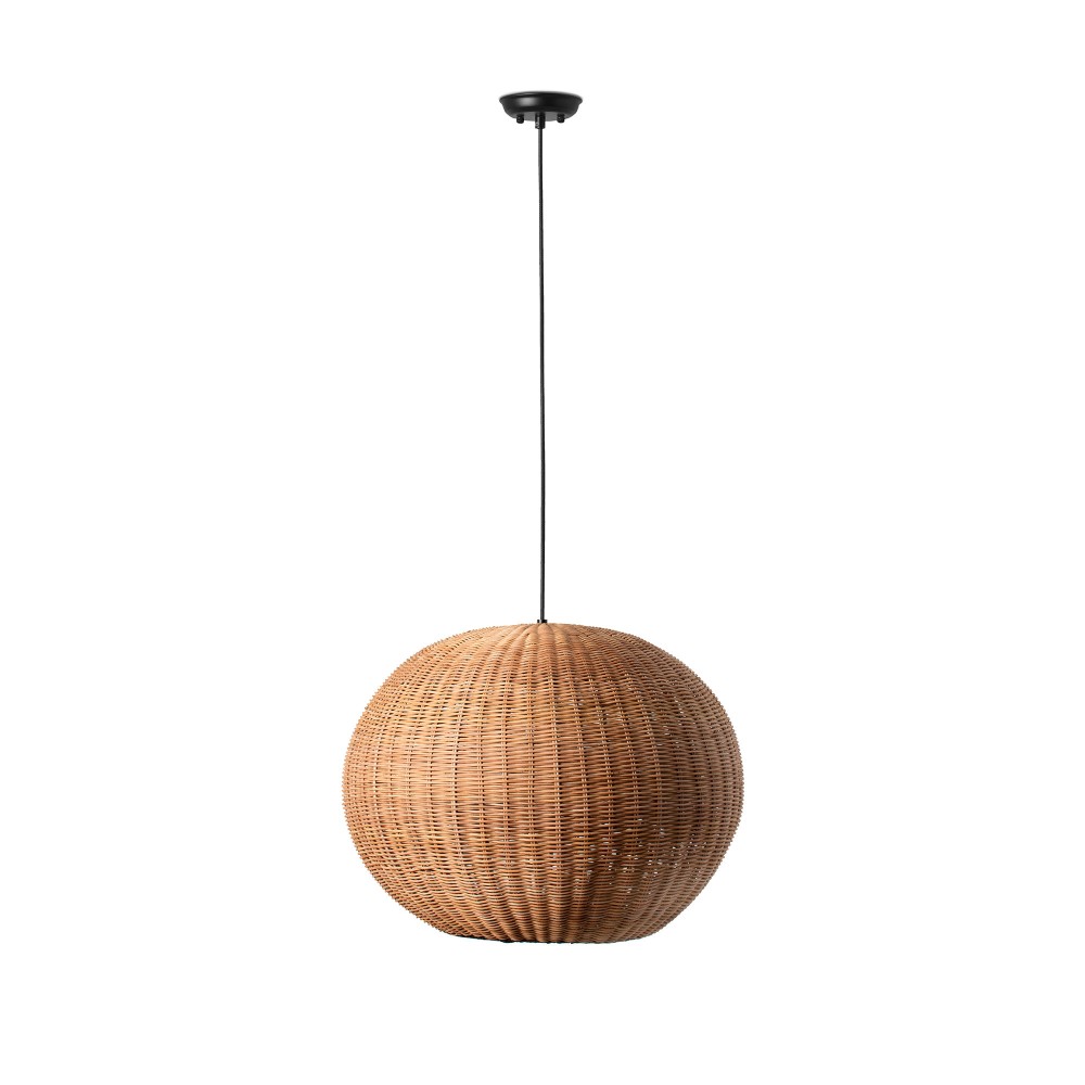 Faro Haka Colgante Negro P.Rattan E27 ø530x400 65134-75