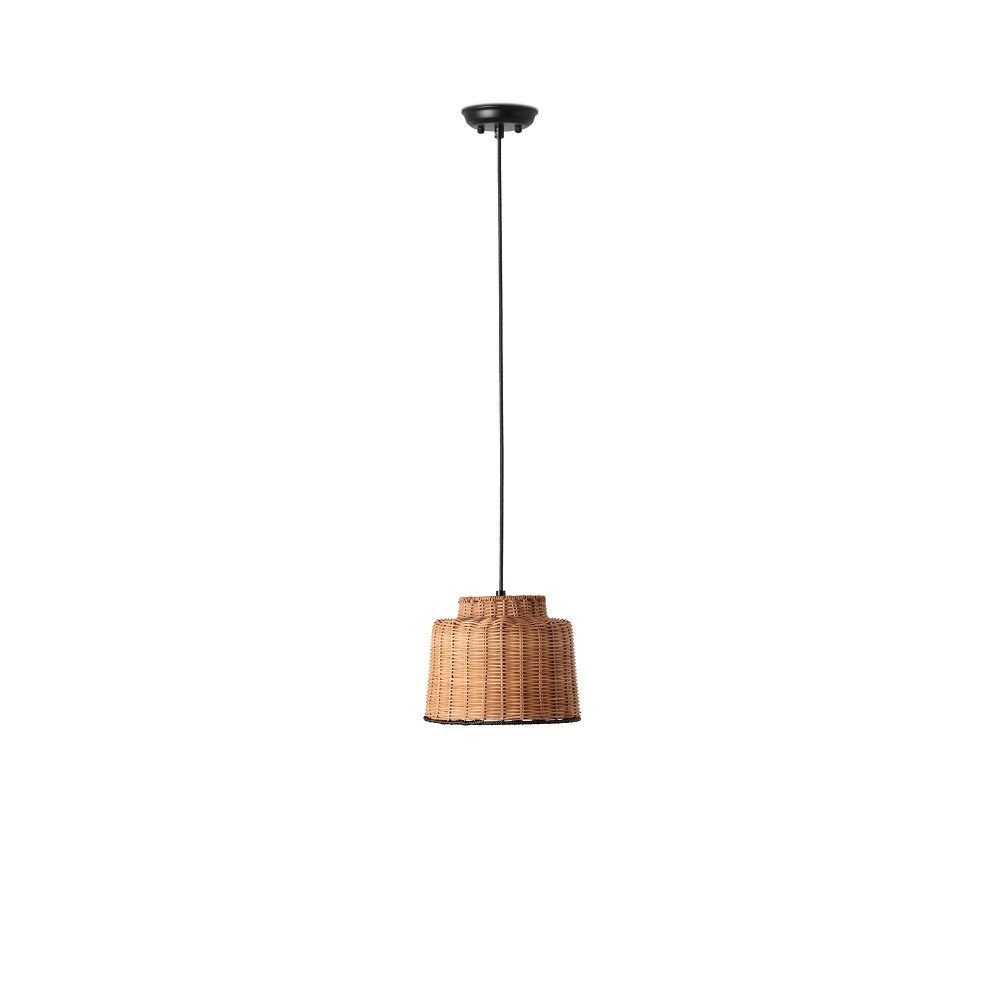 Faro Saipan Colgante Negro P.Rattan E27 ø225x170xø125 65134-76
