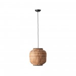 Faro Tupai Colgante Negro P.Rattan E27 ø300x290xø168 65134-77