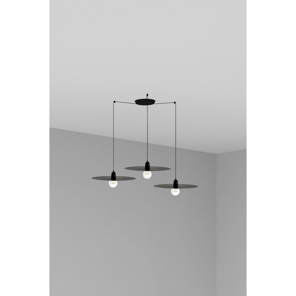 Faro Plat Colgante Negro E27 60W 3L 68145-3L