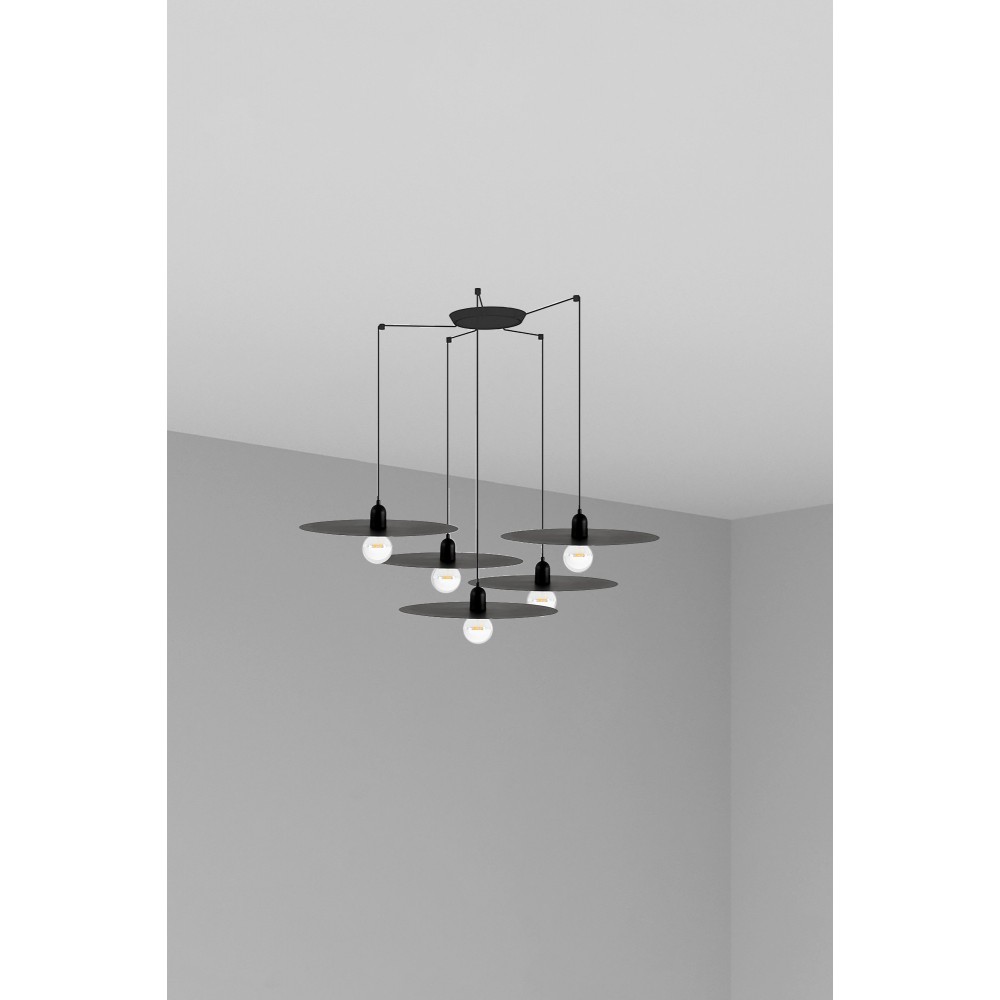 Faro Plat Colgante Negro E27 60W 5L 68145-5L