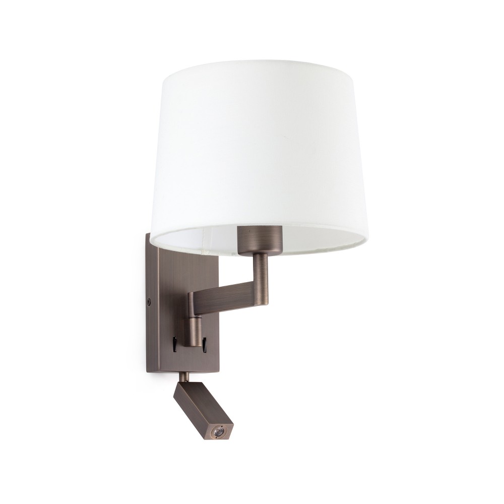 Faro Artis Aplique y Lector Bronce Pantalla Blanca 68492-01