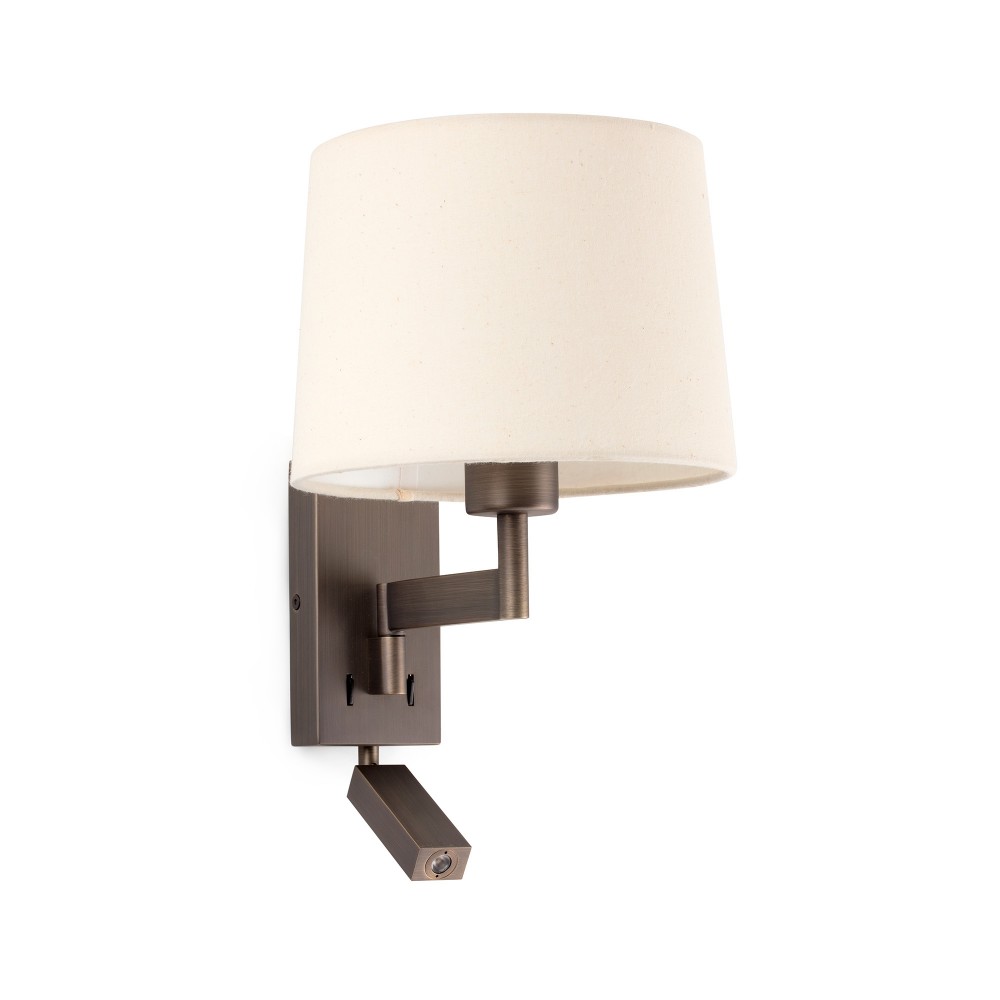 Faro Artis Aplique y Lector Bronce Pantalla Beige 68492-02