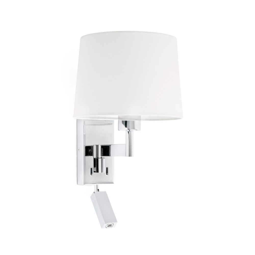 Faro Artis Aplique y Lector Cromo Pantalla Blanca 68493-01