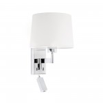 Faro Artis Aplique y Lector Cromo Pantalla Blanca 68493-01