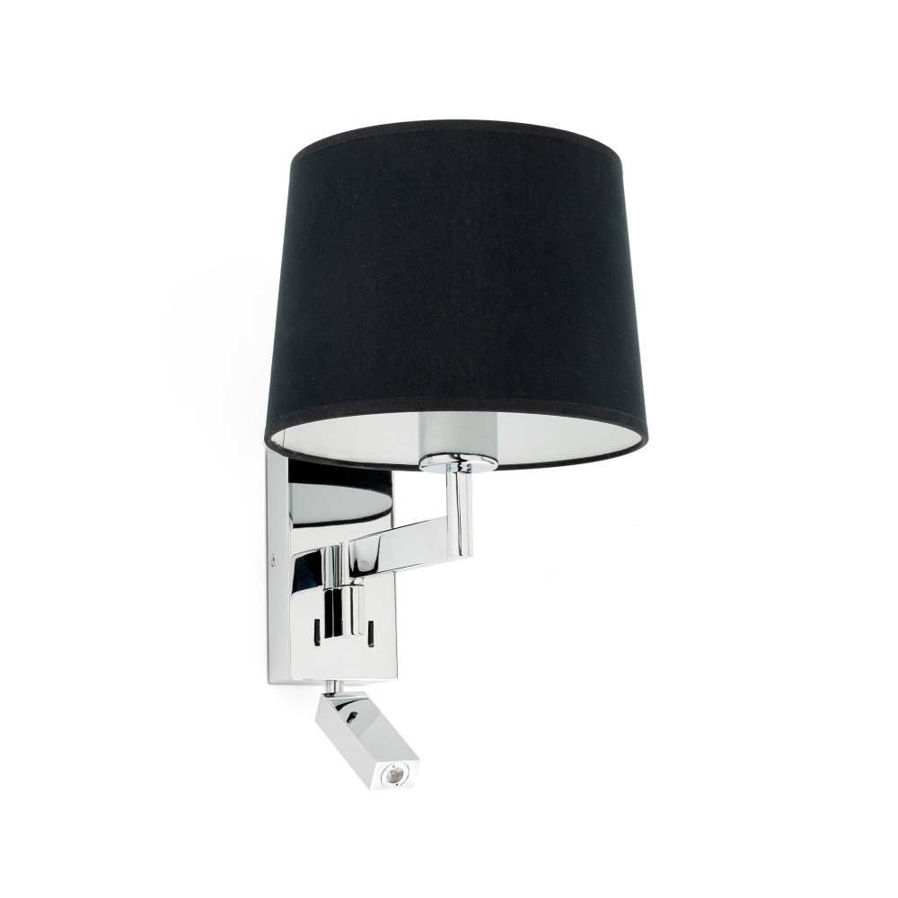Faro Artis Aplique y Lector Cromo Pantalla Negra 68493-03