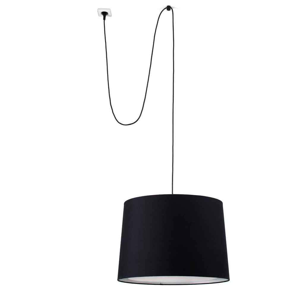 Faro Conga Colgante Clavija P. E27 ø500x350xø450 Negra 68604-56