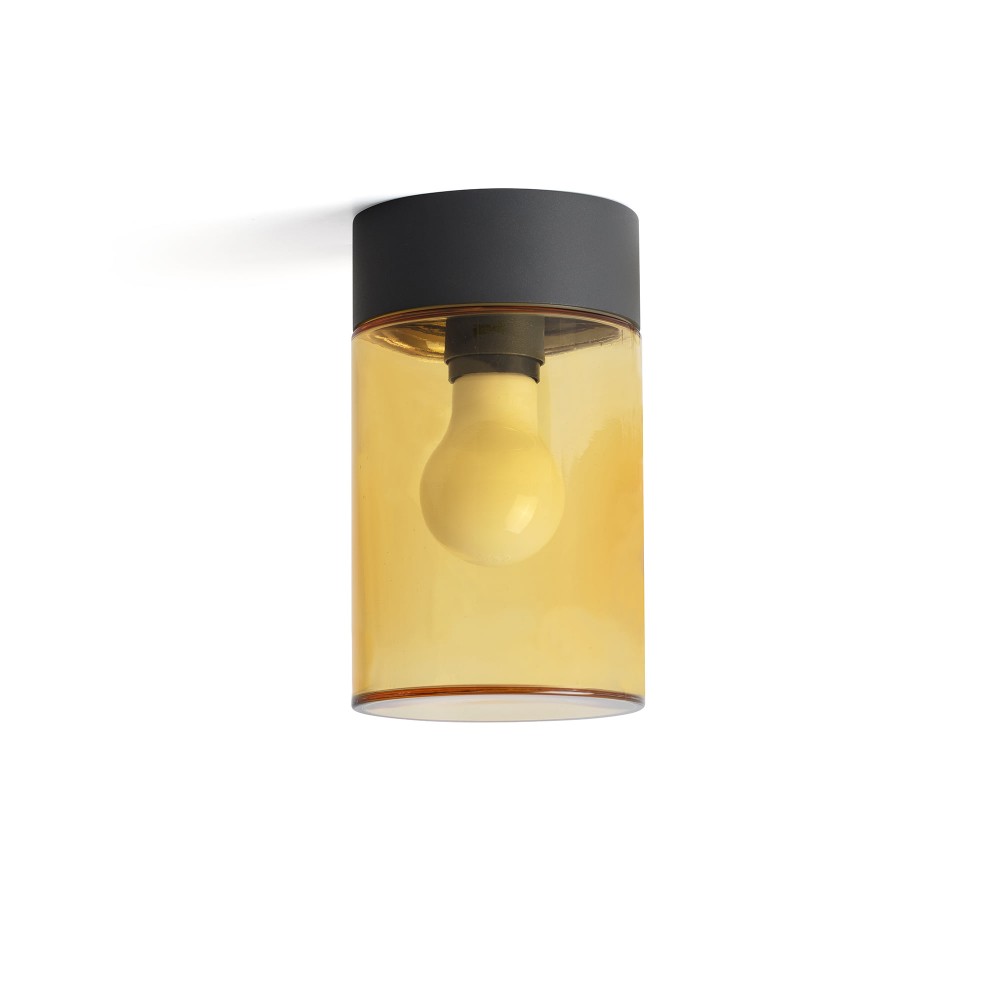 Faro Kila Plafon E27 Gris Oscuro Cristal Ambar 71742