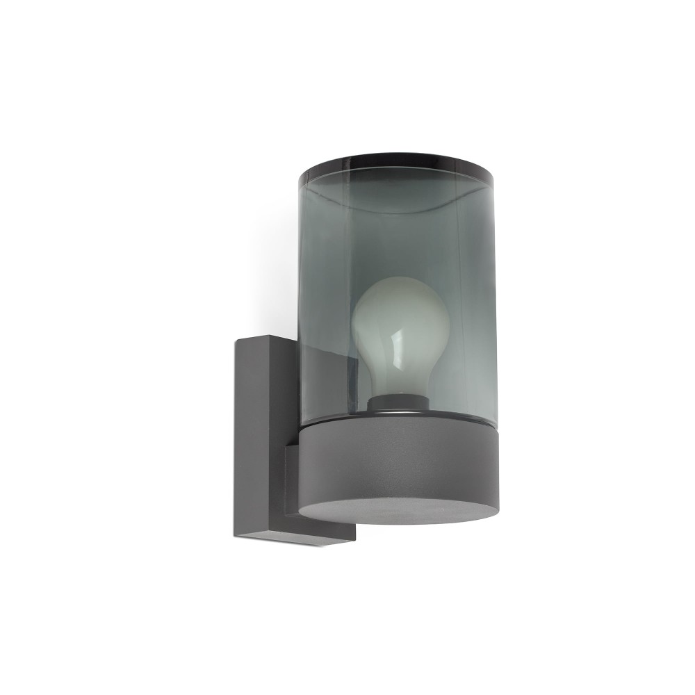 Faro Kila Aplique E27 Gris Oscuro Cristal Fume 71744