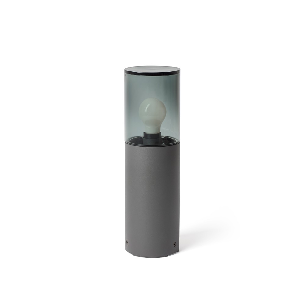 Faro Kila Baliza H400 E27 Gris Oscuro Cristal Fume 71747