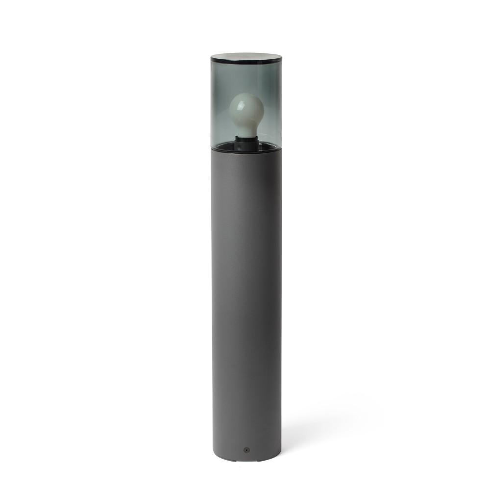 Faro Kila Baliza H700 E27 Gris Oscuro Cristal Fume 71750