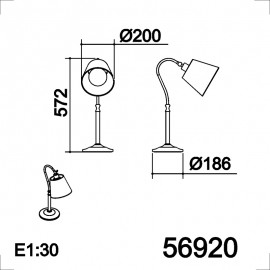 Mdc Sobremesa Led Pantalla Clasico Alba Cuero 5-6920-49-60