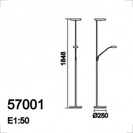 Mdc Lampara Pie Led Chic Cuero 5-7001-43-09