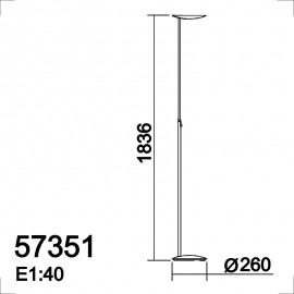 Mdc Pie Led Moderno 30W Sione Cromo-Negro 5-7351-06-20
