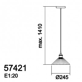 Mdc Colgante Erbe E27 60W Medalla-Cristal Transp. 5-7421-44-01