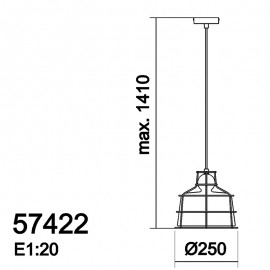 Mdc Colgante Veneto E27 Medalla-Cristal Transp. 5-7422-44-01