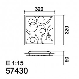 Mdc Plafon Rusky 32X32Cm 2Xe27 Cristal Decor 5-7430-30-92