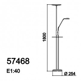 Mdc Pie Duomo T Led 5W+22W Usb-Mesa Cromo Mate 5-7468-35-20
