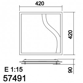 Mdc Plafon Gioia 42X42 3Xe27 Cristal Decor 5-7491-30-92