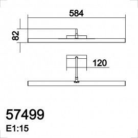Mdc Aplique Sislei 600Mm Led 10W 2700K Cr.Mate 5-7499-35-02