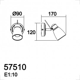 Mdc Foco Doppia B1 G9 C.Br-Transp-Opal Ip44 5-7510-30-01