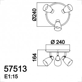 Mdc Foco Doppia B3 3Xg9 C.Br-Trans-Opal Ip44 5-7513-30-01