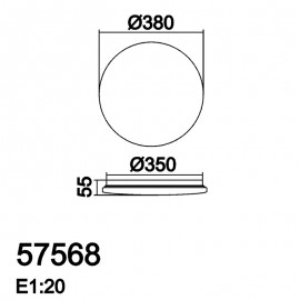 Mdc Plafon Eros Led 36W 3000K ø38Cm Blanco Brillos 5-7568-69-02