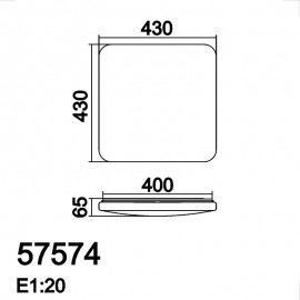 Mdc Plafon Eras Led 45W 4000K 43X43Cm Blanco Brillos 5-7574-70-72