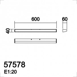 Mdc Aplique Tiber 600Mm 10W 3000K Cromo Ip44 5-7578-30-02