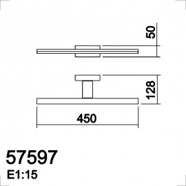 Mdc Aplique Baño Tiwall Cromo Led 12W 450Mm 3000K Ip44 5-7597-30-09