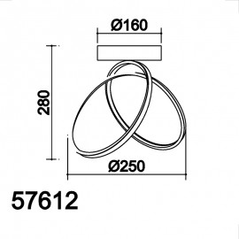 Mdc Plafon Cercles Led 28W ø250Mm 3000K Plata 5-7612-32-02