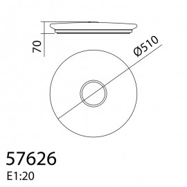 Mdc Plafon Berlina App Opa Led 65W Ø480Mm Cct 3K-6K-Rc 5-7626-68-02