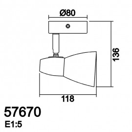 Mdc Foco Salsa Base 1Xe14 Cromo Mate 5-7670-35-01