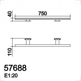 Mdc Aplique Baño Tiwall Kit Cromo Led 20W 750Mm 3K Ip44 5-7688-30-09