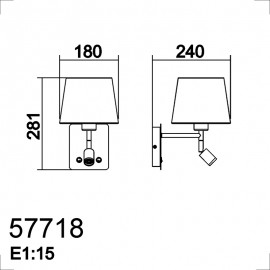 Mdc Aplique Mailand Usb Sn E27-Led 3W 3000K Pant Blanca 5-7718-35-06