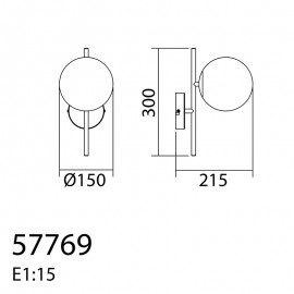 Mdc Aplique Ronda E27 Bola-15 LatóN Mate 5-7769-61-01