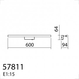 Mdc Aplique Baño Nik Cromo Led 12W 600Mm Cct Ip44 5-7811-30-05
