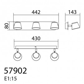 Mdc Foco Cairo R3 Led 3X5W 3000K Blanco 5-7902-81-02